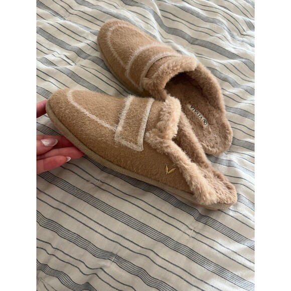 VIVAIA Round Toe Fluffy Mule Slippers in Khaki Brown Women’s Size 39 - Picture 4 of 10